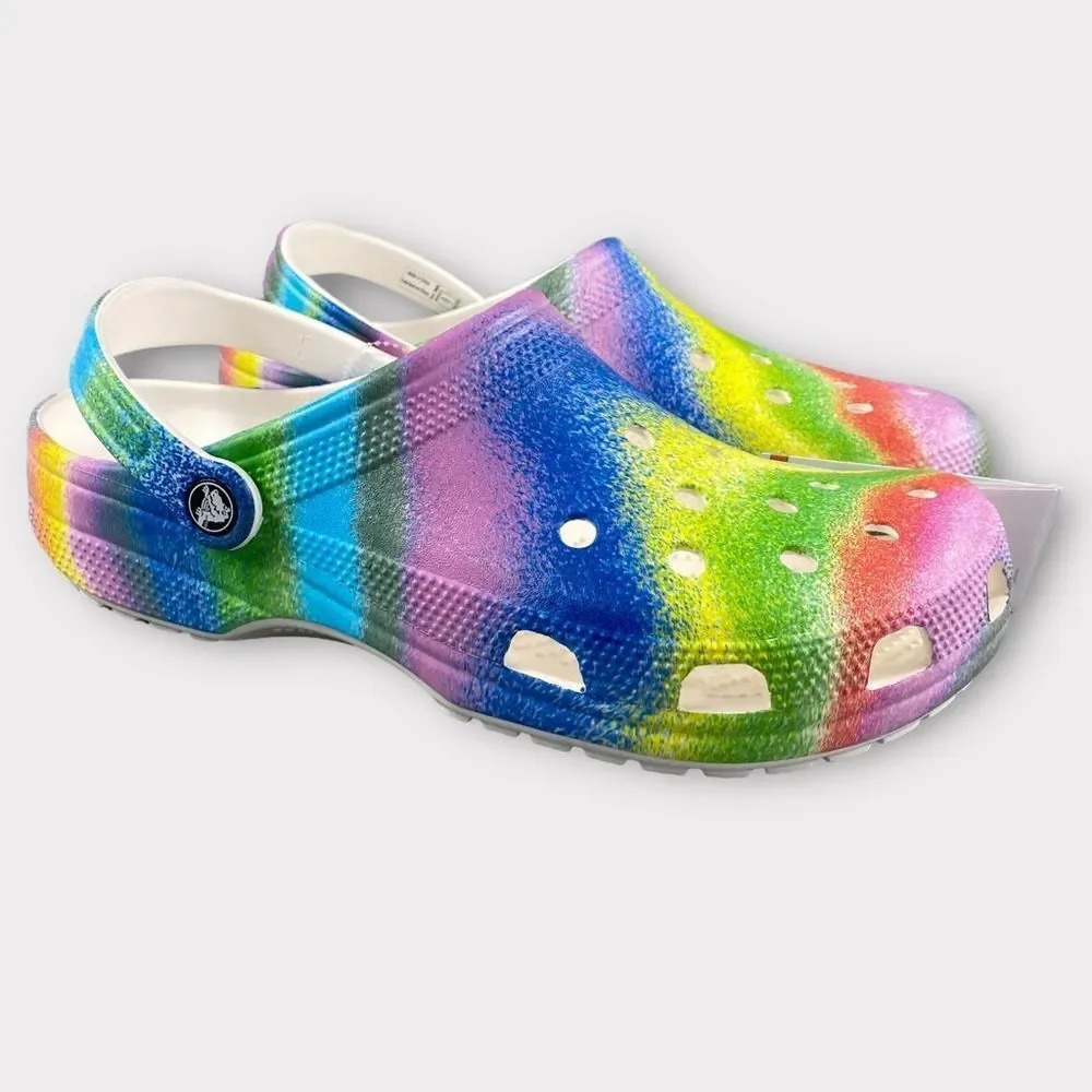 New crocs classic spray DYE MENS 10 CLOGS Tie-Dye Collection‎ Womens 12 Shoes
